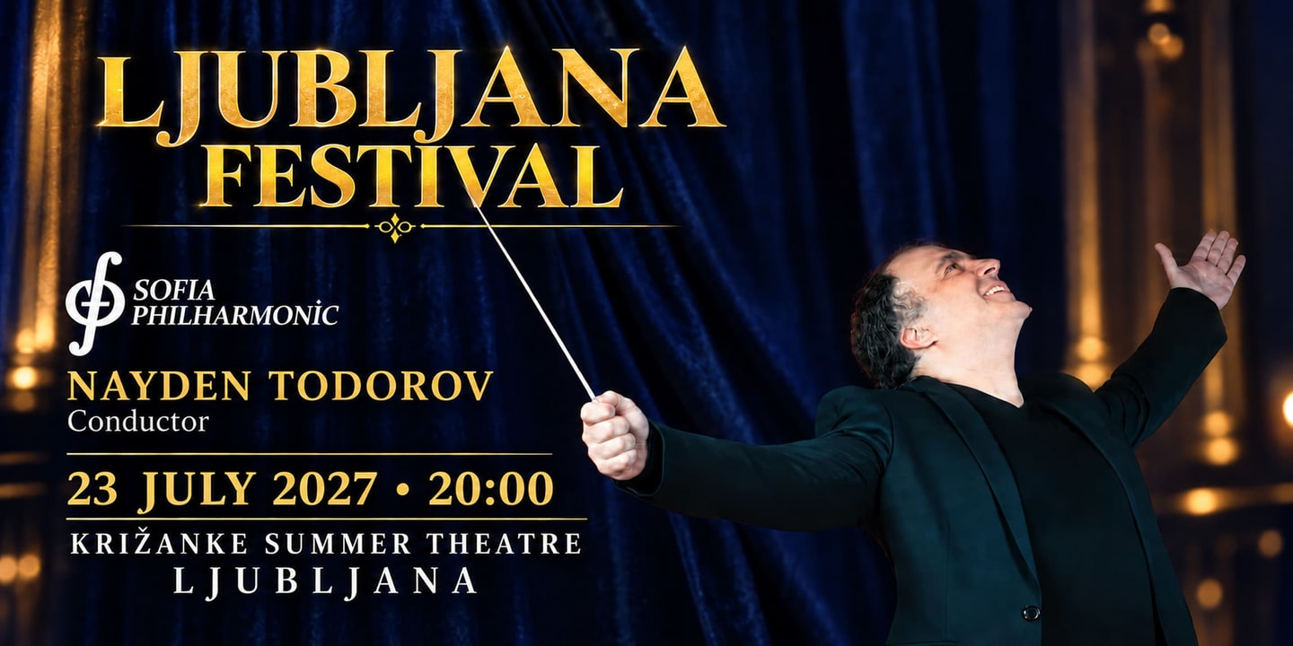 Event banner: Sofia Philharmonic at the Ljubljana Festival (23.07.2027)