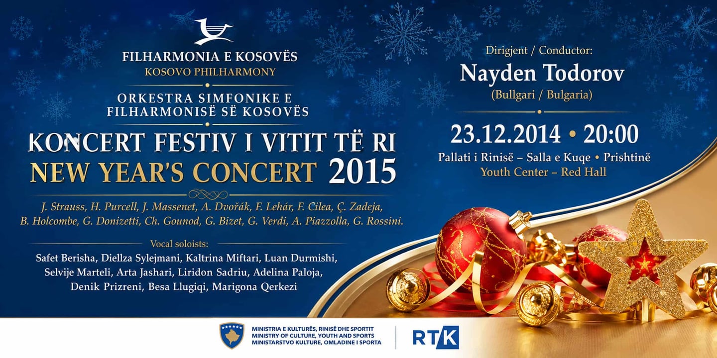 Event banner: New Year's Concert 2015 with Kosovo Philharmony (23.12.2014)