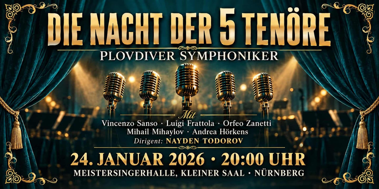 Event banner: Die Nacht der 5 Tenöre (24.01.2026)