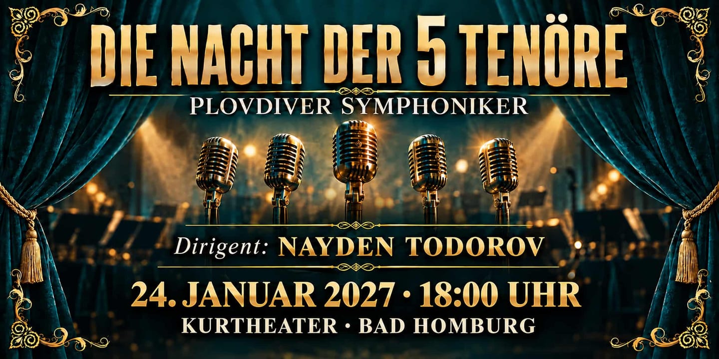 Event banner: Die Nacht der 5 Tenöre (24.01.2027)