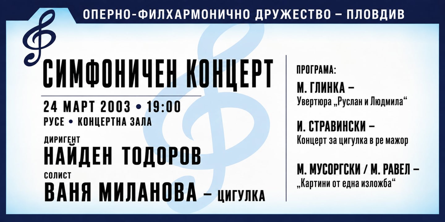 Event banner: Concert with State Opera Plovdiv (24.03.2003)