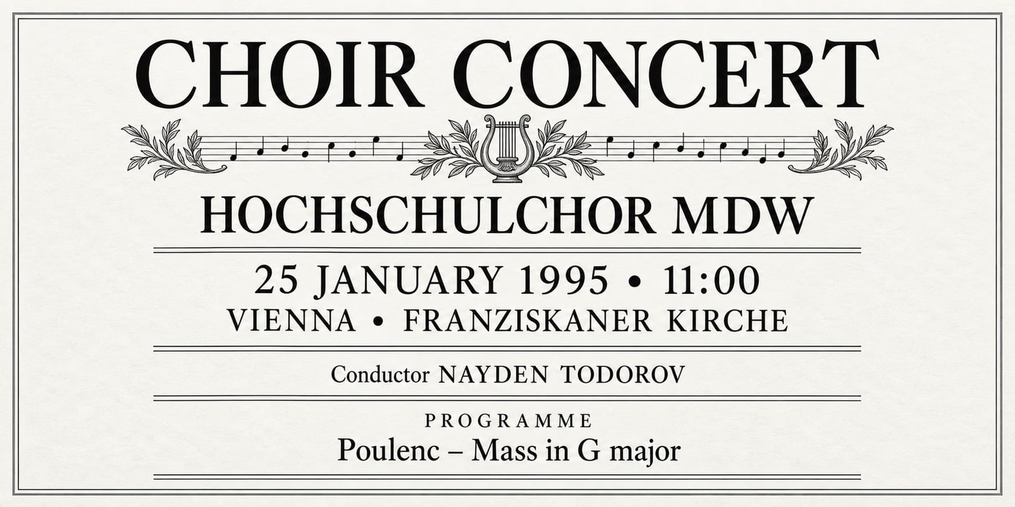 Event banner: Choir Concert (25.01.1995)