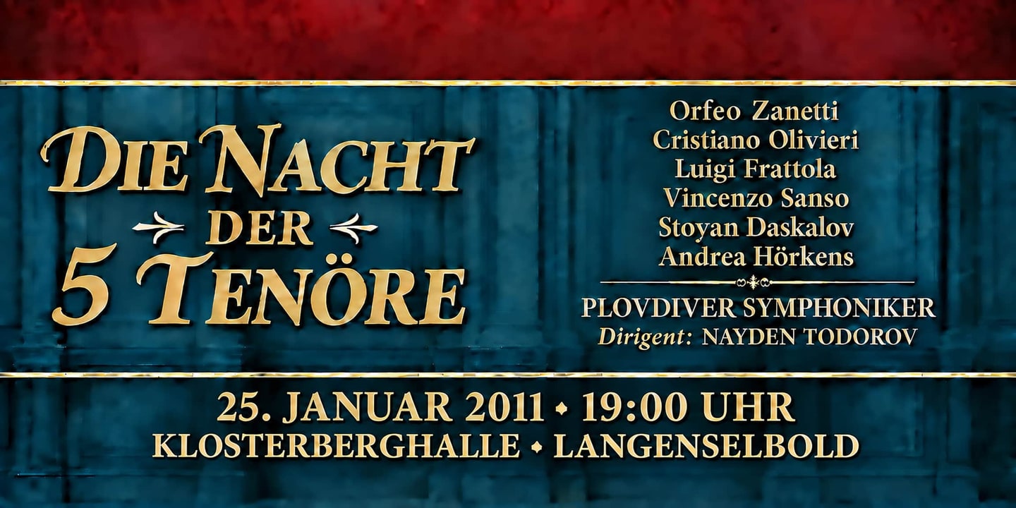 Event banner: Die Nacht der 5 Tenöre (25.01.2011)