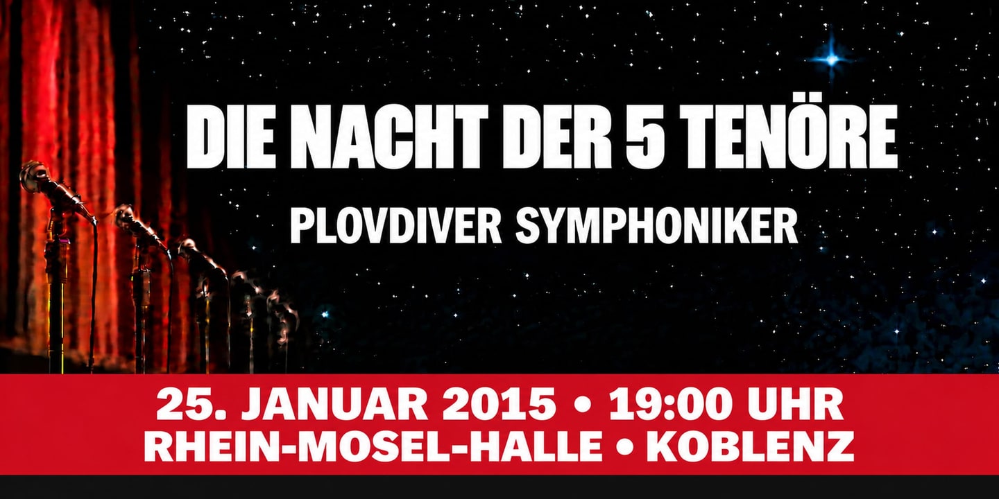 Event banner: Die Nacht der 5 Tenöre (25.01.2015)