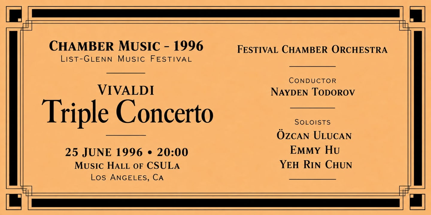 Event banner: Concert with Festival Chamber Orchestra (25.06.1996)