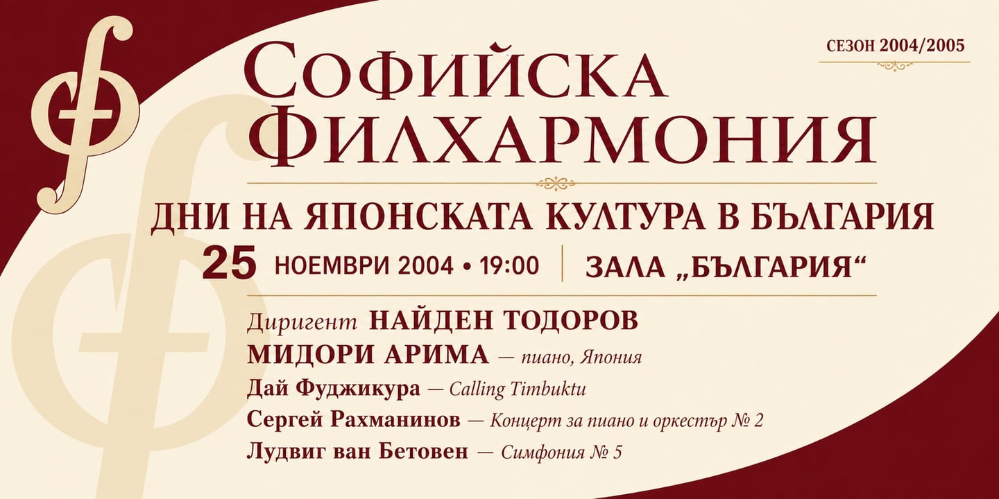 Event banner: Days of Japanese Culture in Bulgaria with Nayden Todorov (25.11.2004)