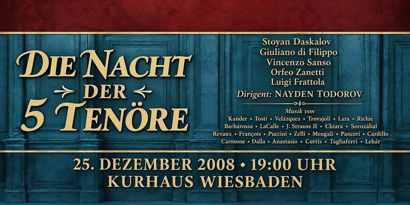 Event banner: Die Nacht der 5 Tenöre (25.12.2008)