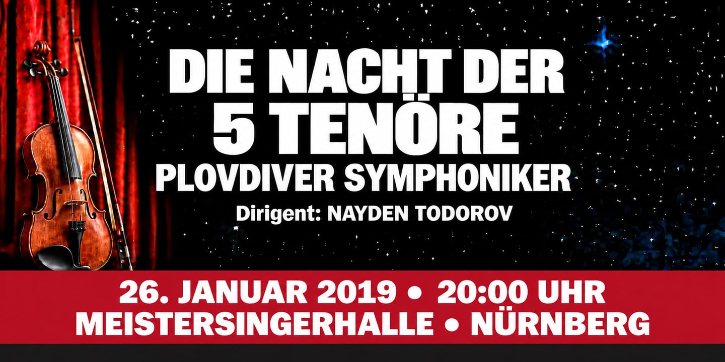 Event banner: Die Nacht der 5 Tenöre (26.01.2019)