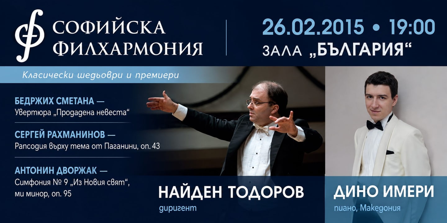 Event banner: Symphony Concert – Nayden Todorov & Dino Imeri (26.02.2015)