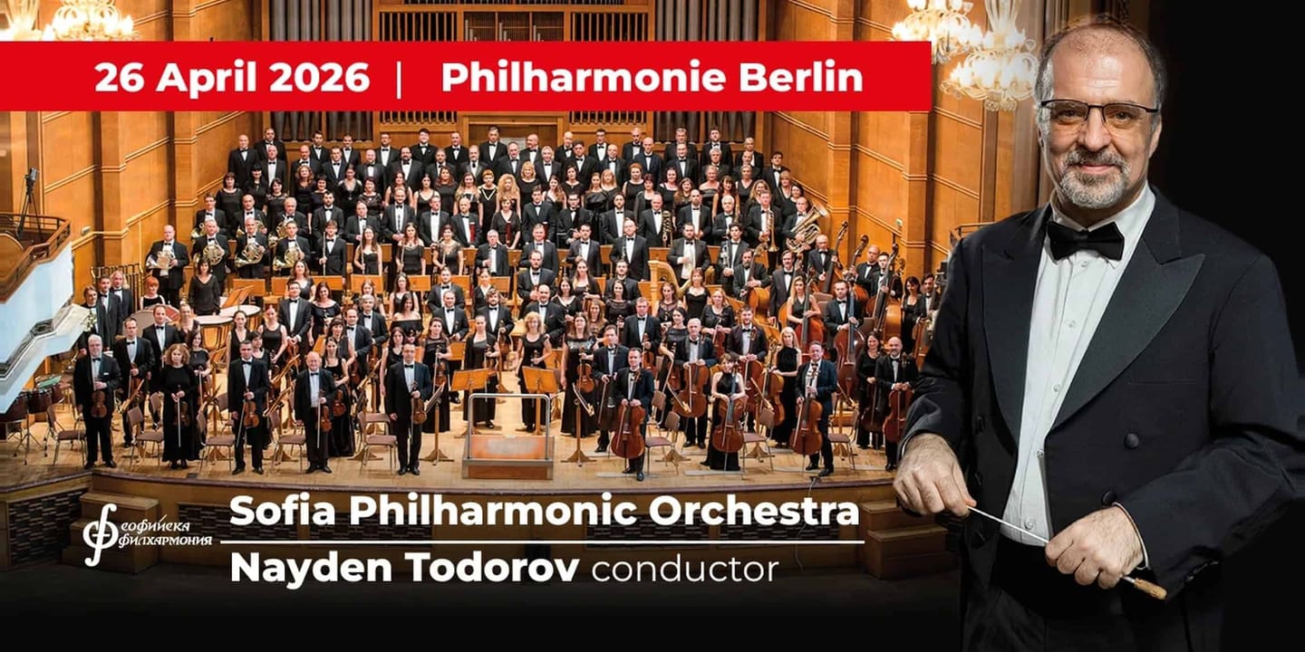 Event banner: Sofia Philharmonic & Nayden Todorov visiting Berlin (26.04.2026)