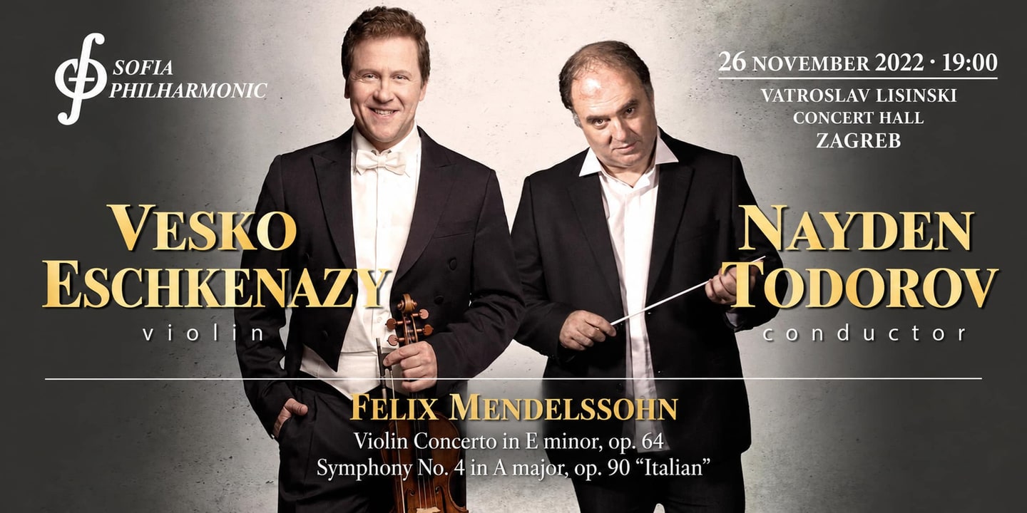 Event banner: Sofia Philharmonic & Nayden Todorov visiting Zagreb (26.11.2022)