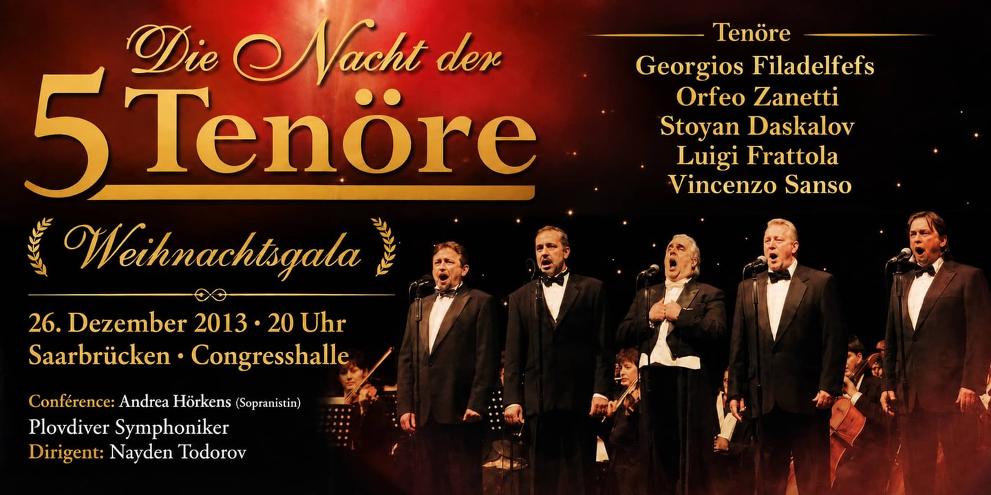 Event banner: Die Nacht der 5 Tenöre (26.12.2013)