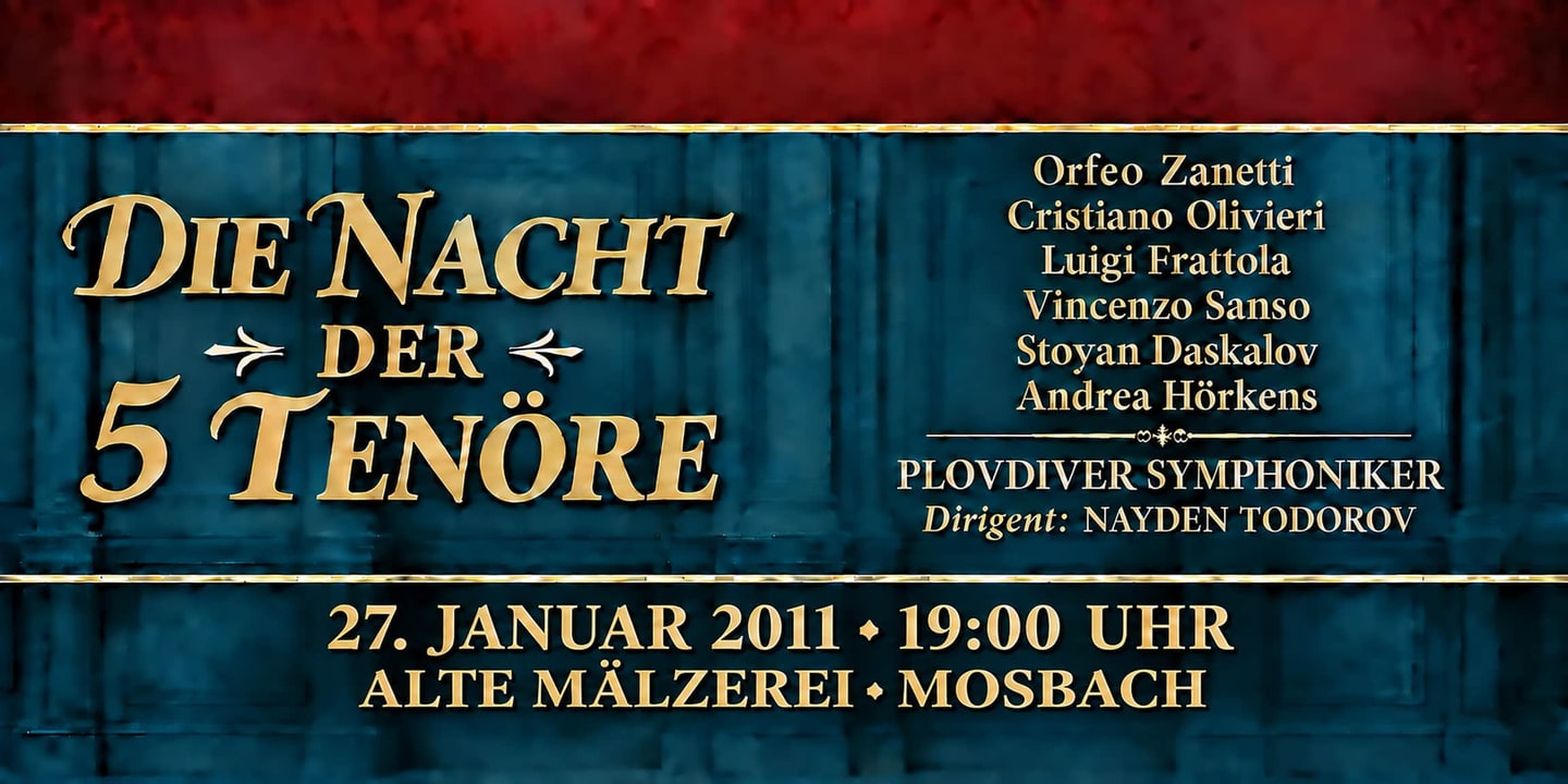 Event banner: Die Nacht der 5 Tenöre | Provinztour (27.01.2011)