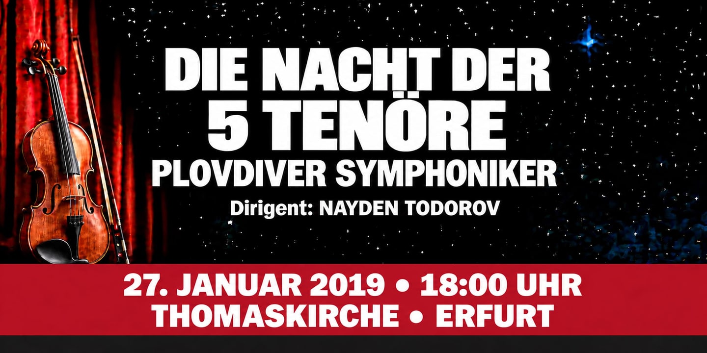 Event banner: Die Nacht der 5 Tenöre (27.01.2019)