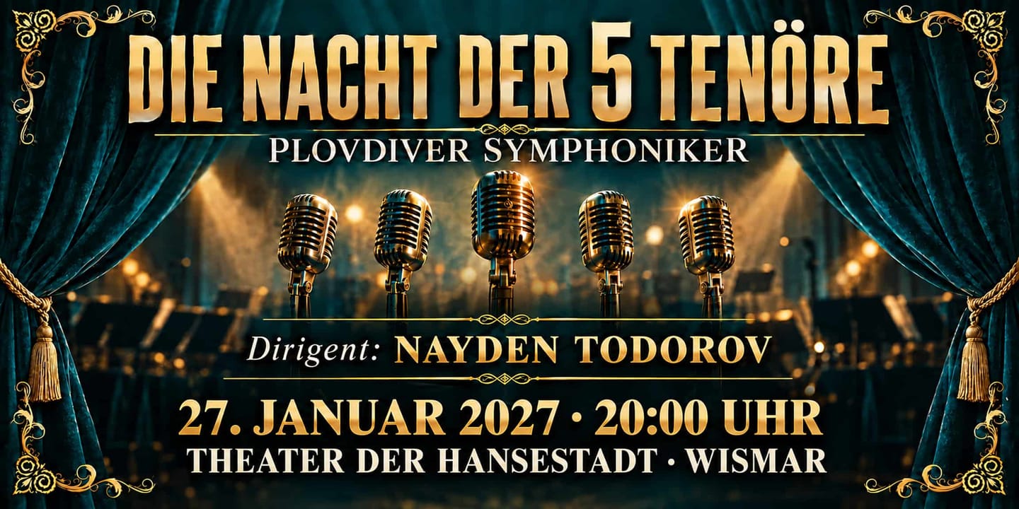 Event banner: Die Nacht der 5 Tenöre (27.01.2027)