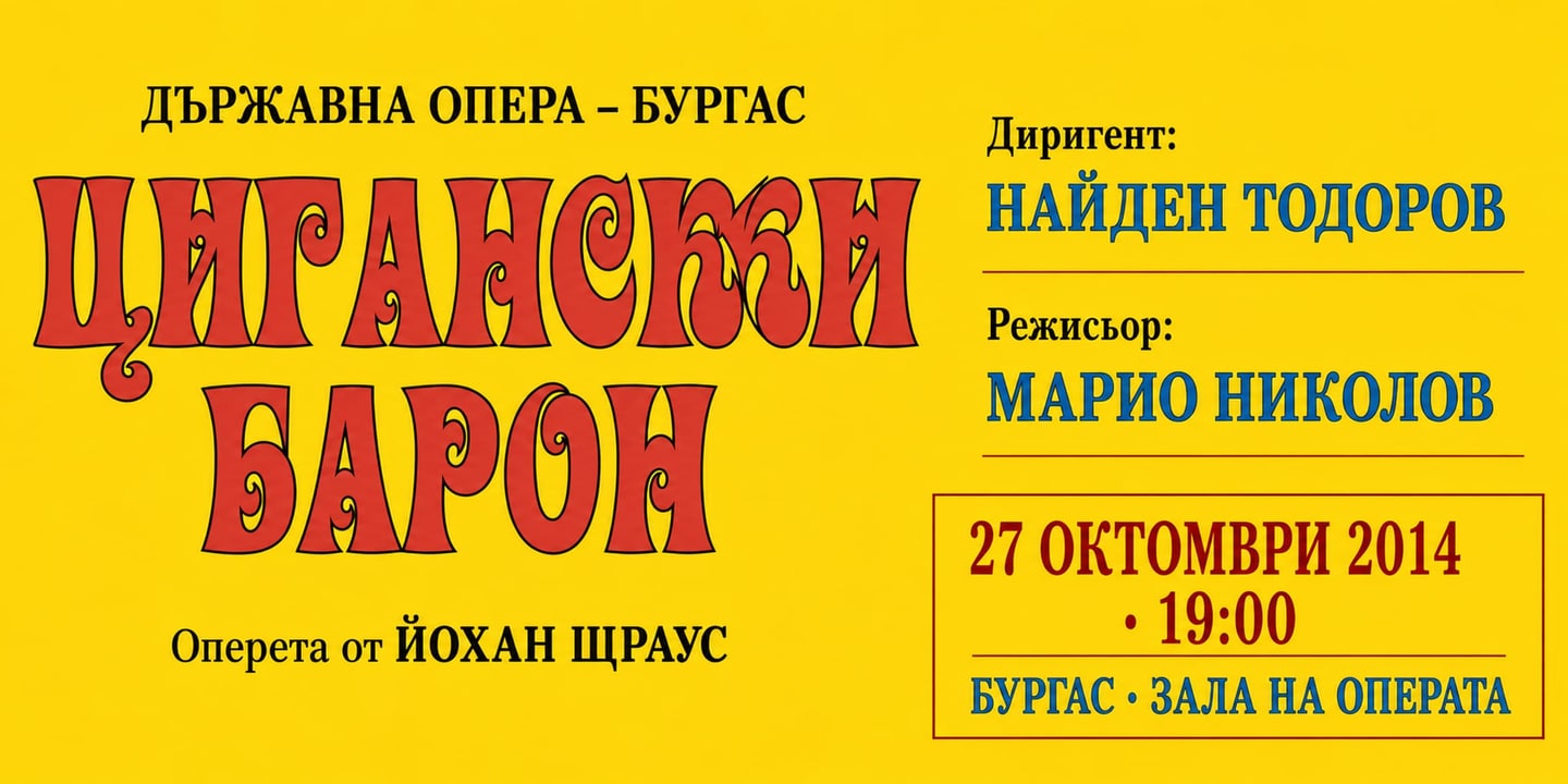 Event banner: Der Zigeunerbaron by Strauss II (27.10.2014)