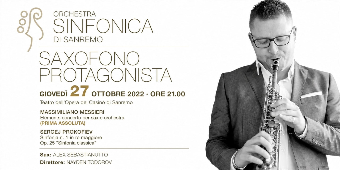 Event banner: Saxofono protagonista (27.10.2022)