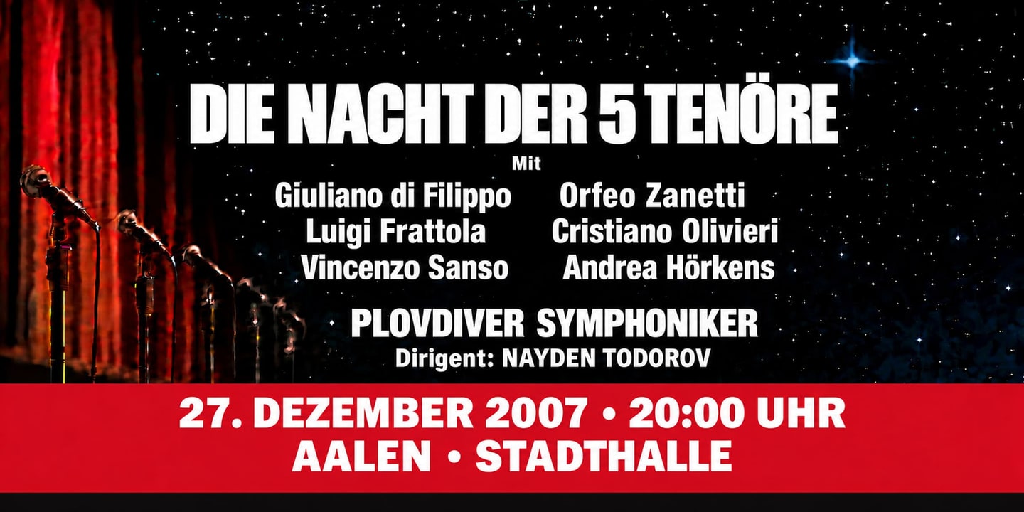 Event banner: Die Nacht der 5 Tenöre (27.12.2007)