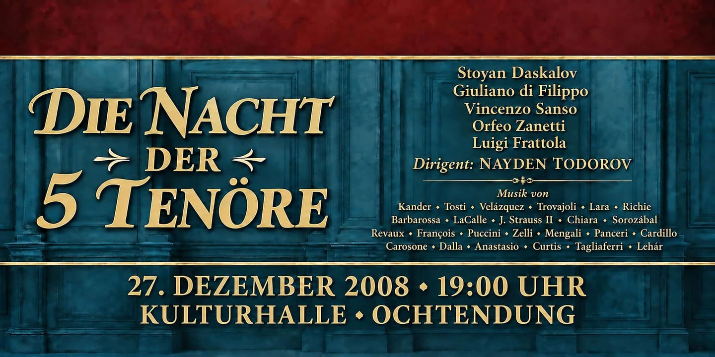 Event banner: Die Nacht der 5 Tenöre (27.12.2008)
