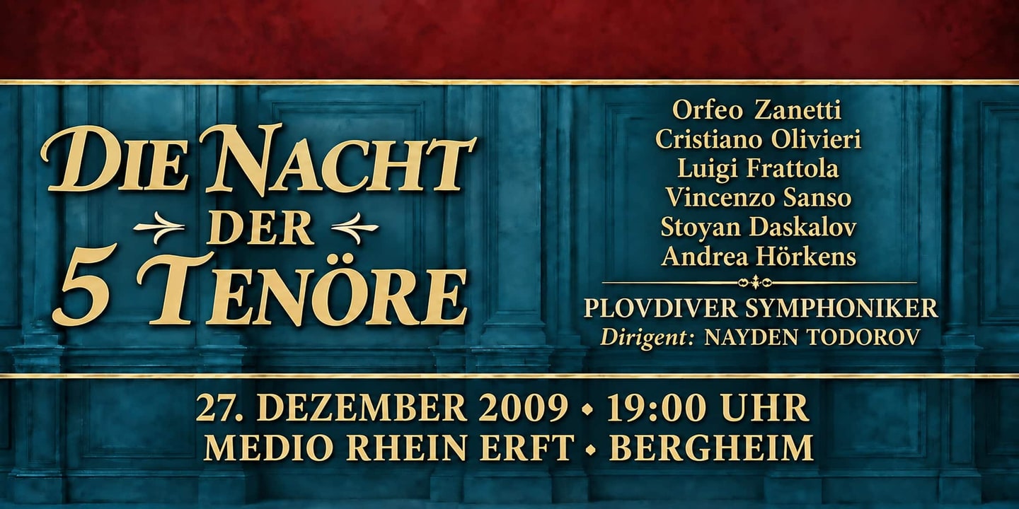 Event banner: Die Nacht der 5 Tenöre (27.12.2009)