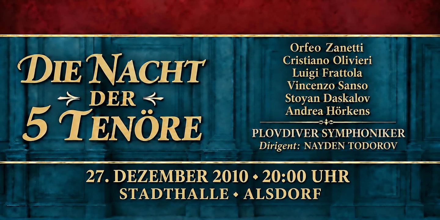 Event banner: Die Nacht der 5 Tenöre (27.12.2010)