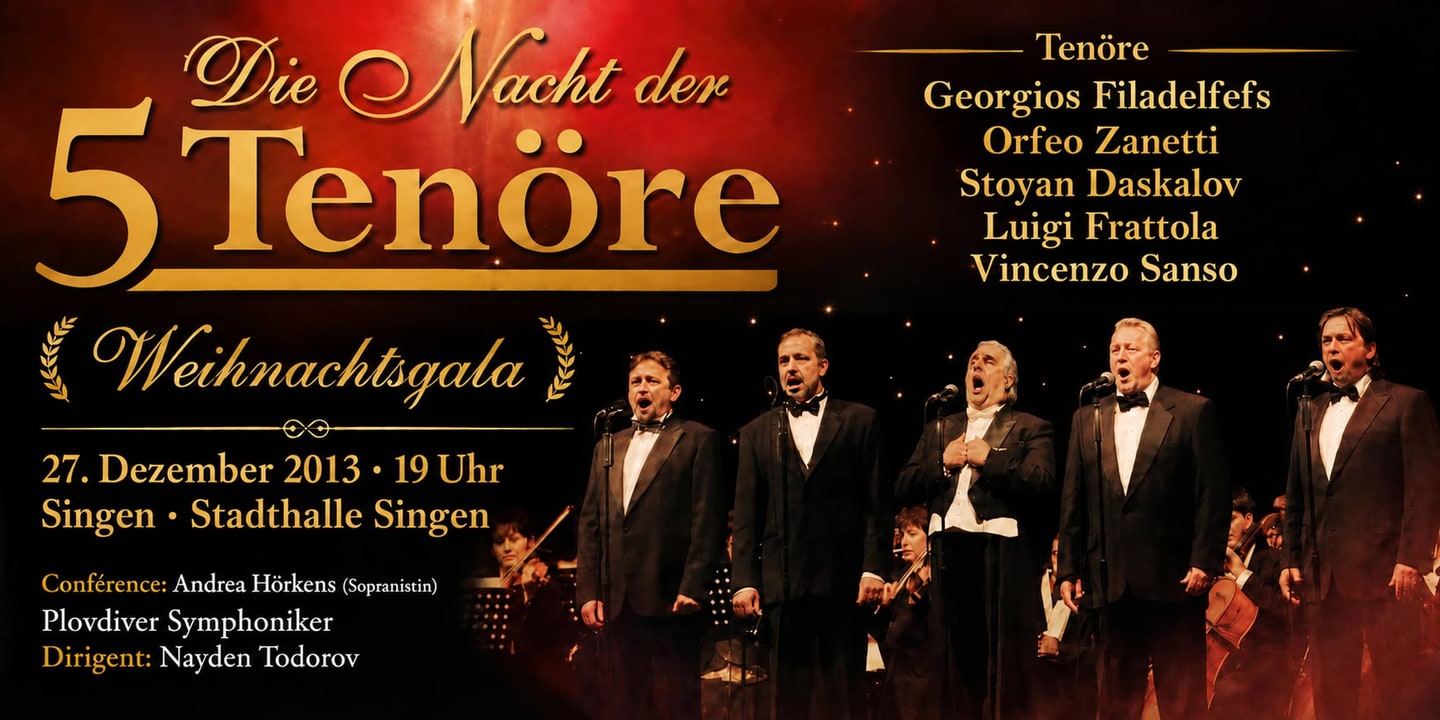 Event banner: Die Nacht der 5 Tenöre (27.12.2013)