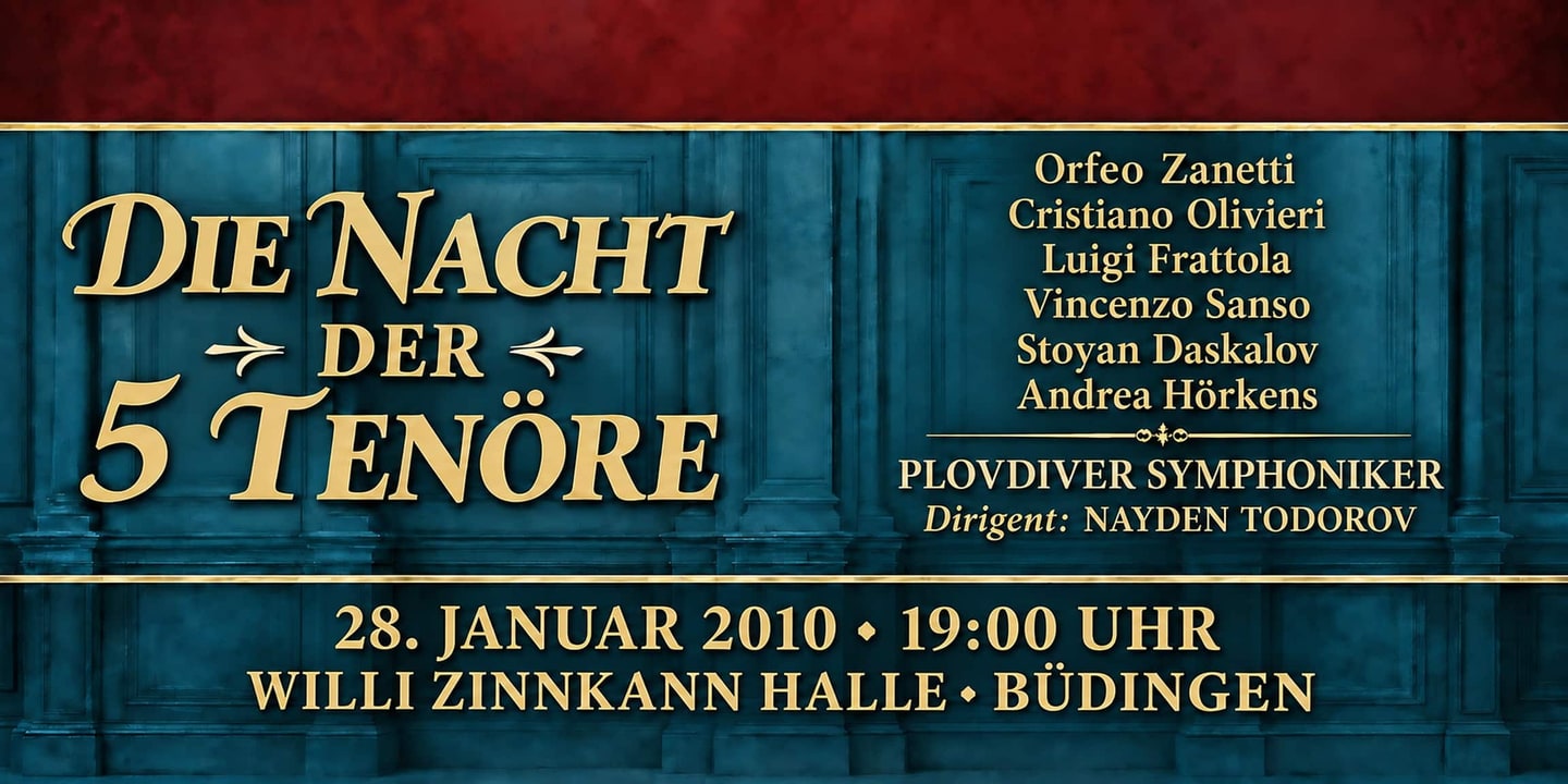 Event banner: Die Nacht der 5 Tenöre (28.01.2010)