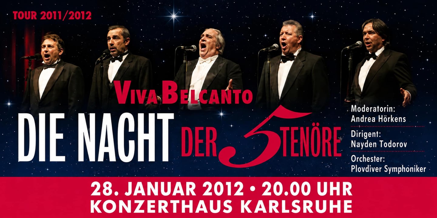 Event banner: Die Nacht der 5 Tenöre – Viva Belcanto (28.01.2012)
