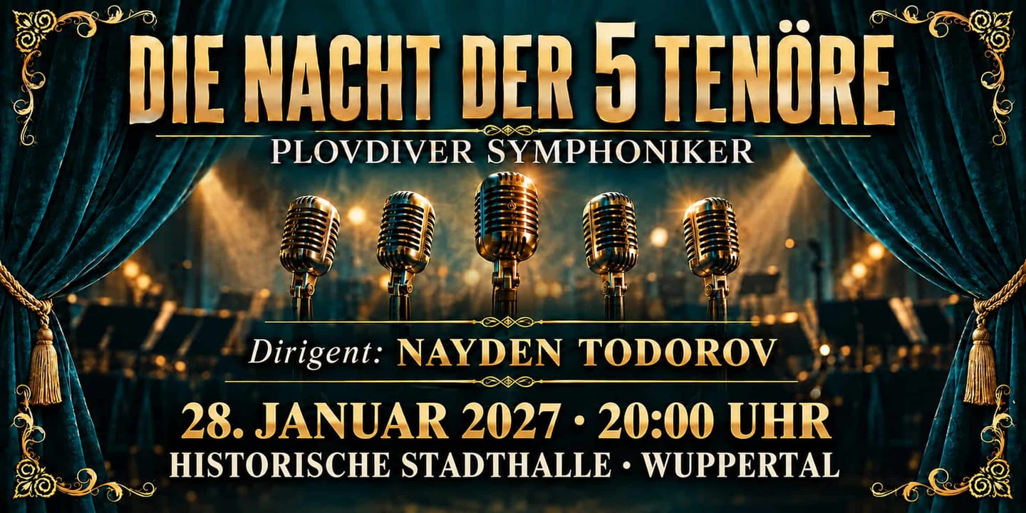 Event banner: Die Nacht der 5 Tenöre (28.01.2027)