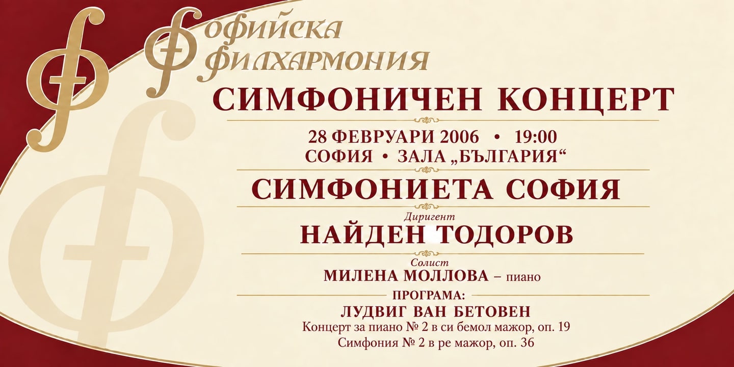 Event banner: Concert with Sinfonietta Sofia (28.02.2006)