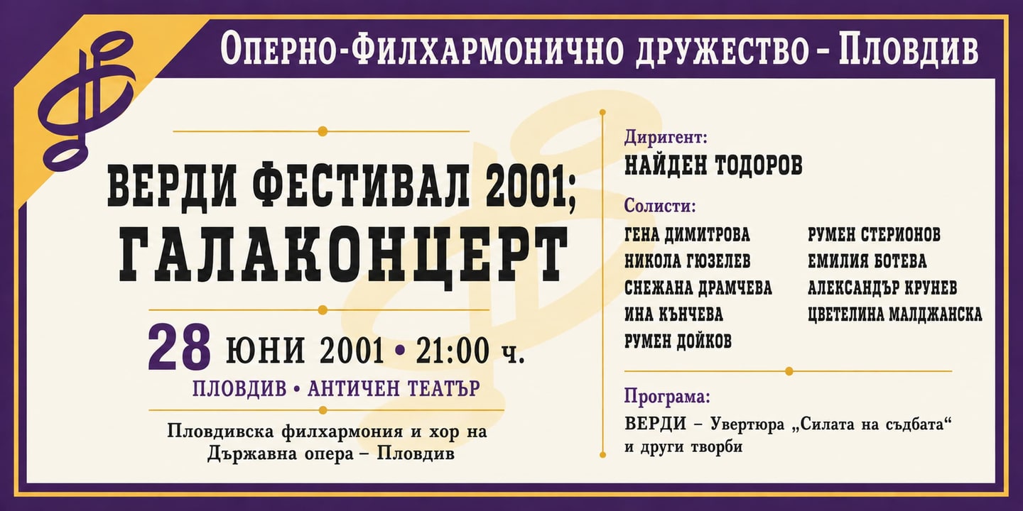 Event banner: Verdi Festival 2001 — Gala Concert (28.06.2001)