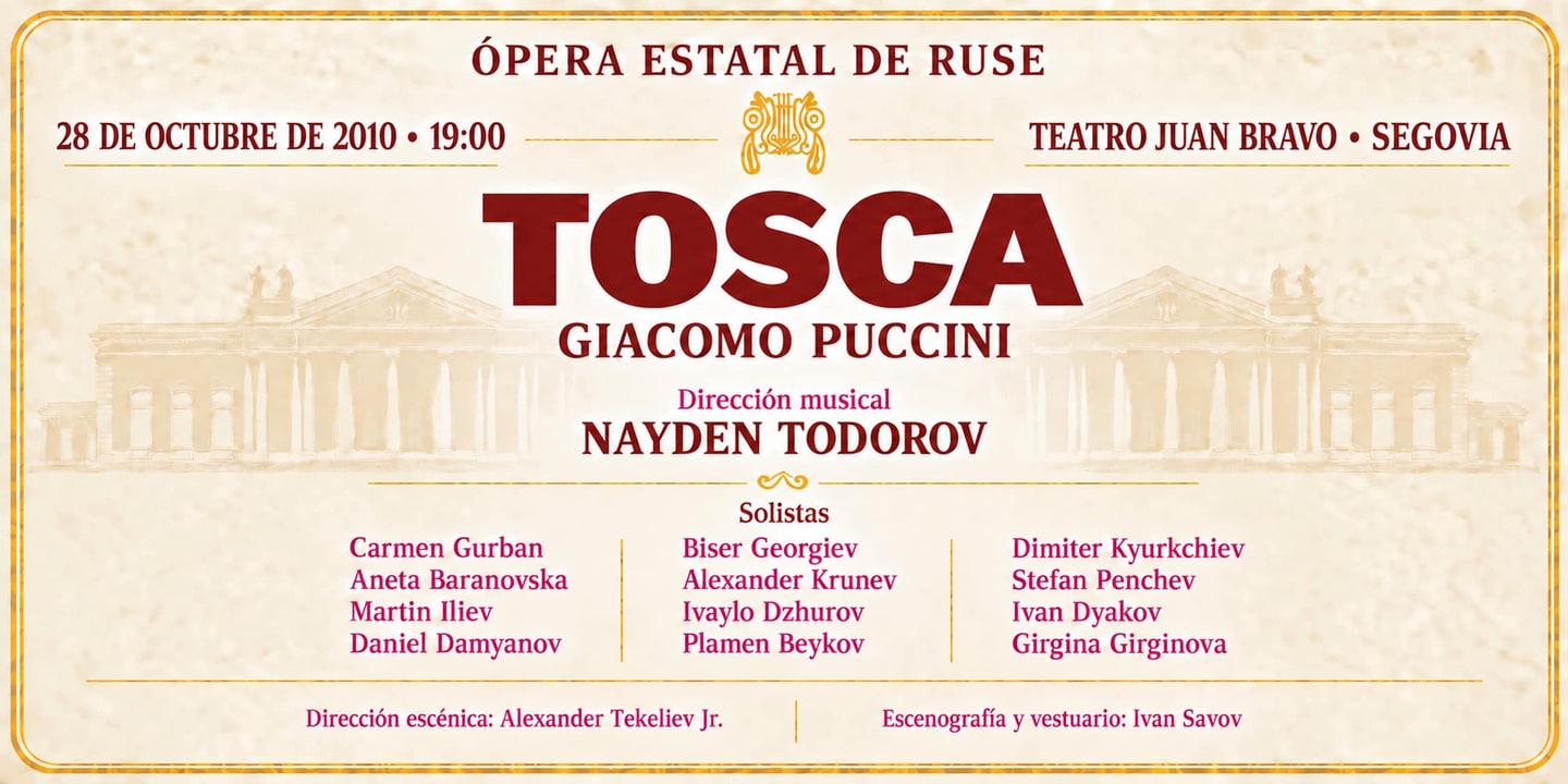 Event banner: Tosca by Puccini (28.10.2010)