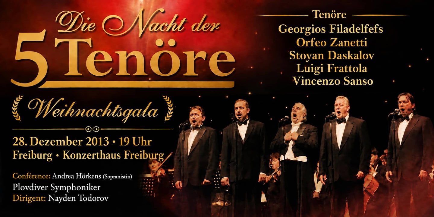 Event banner: Die Nacht der 5 Tenöre (28.12.2013)
