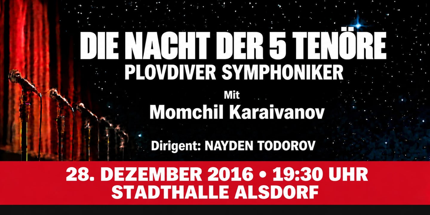 Event banner: Die Nacht der 5 Tenöre (28.12.2016)