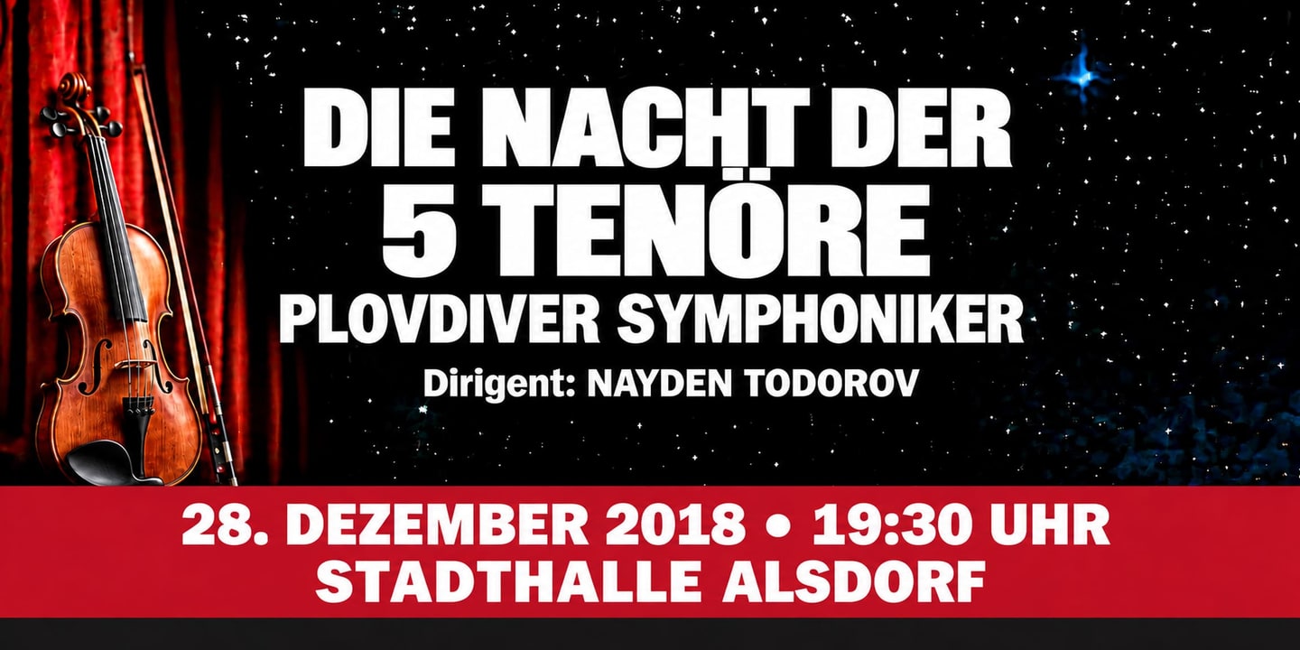Event banner: Die Nacht der 5 Tenöre (28.12.2018)