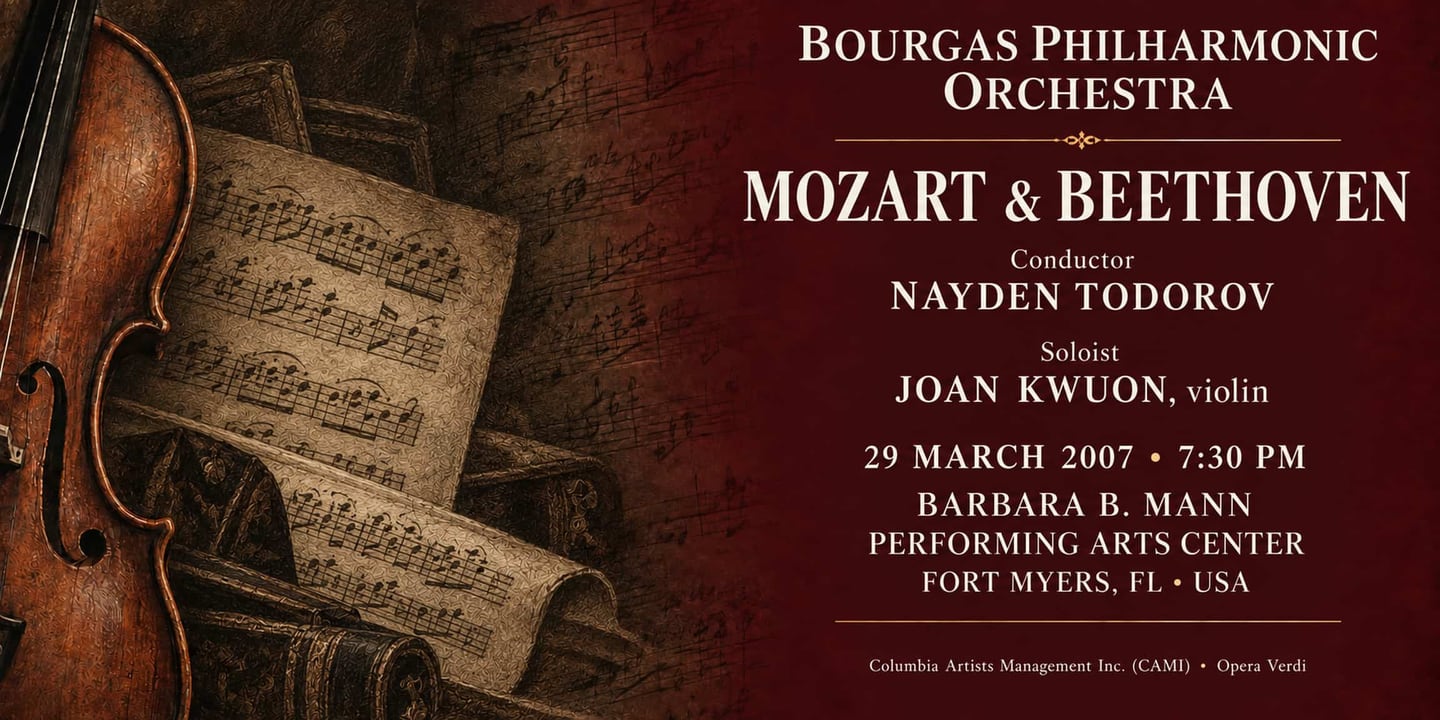 Event banner: Concert with Burgas Philharmonic Orchestra (29.03.2007)