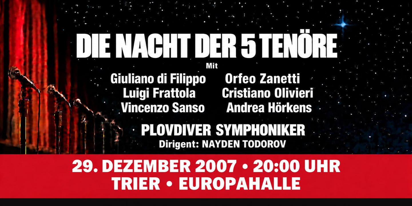 Event banner: Die Nacht der 5 Tenöre (29.12.2007)