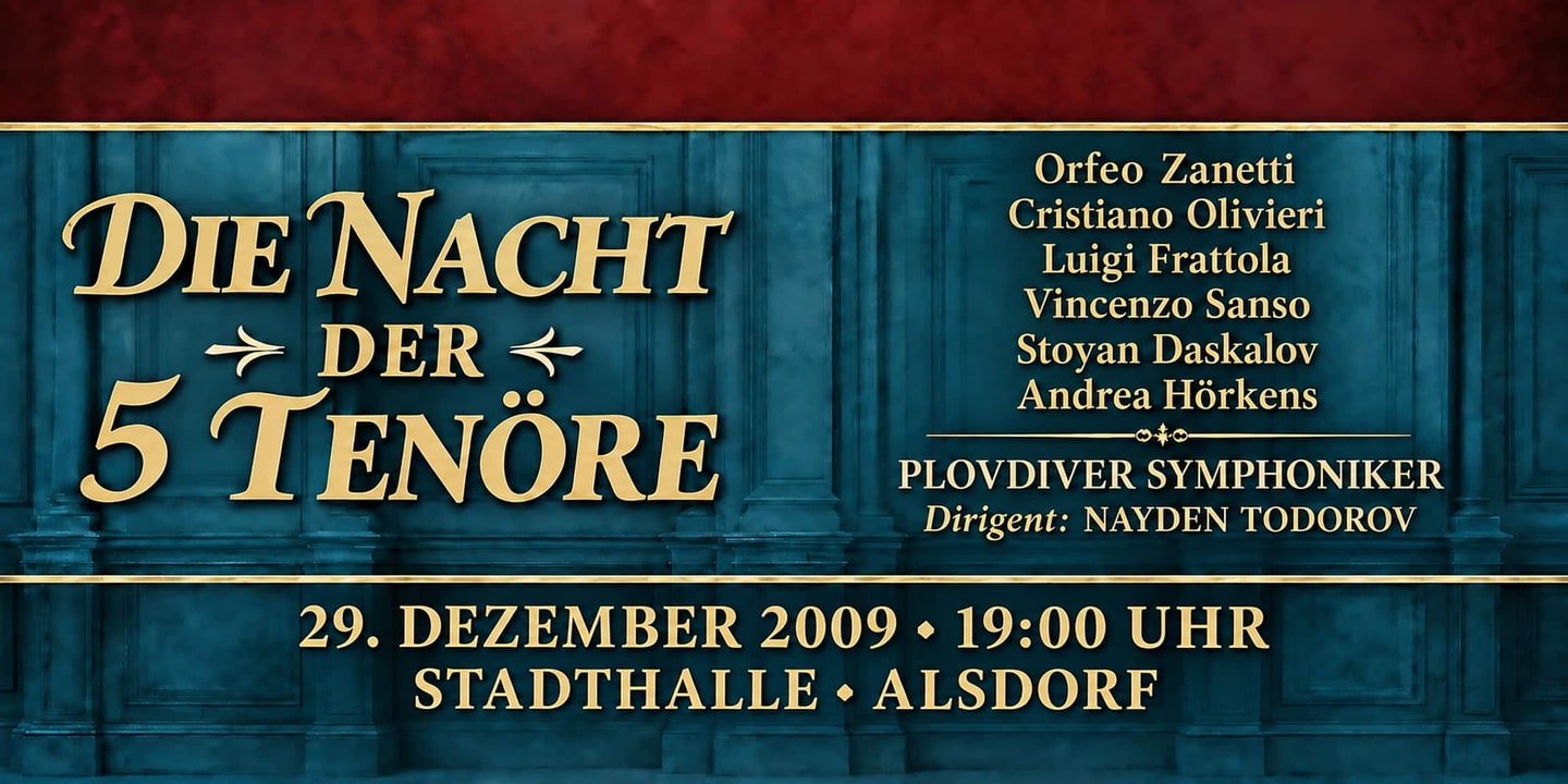 Event banner: Die Nacht der 5 Tenöre (29.12.2009)