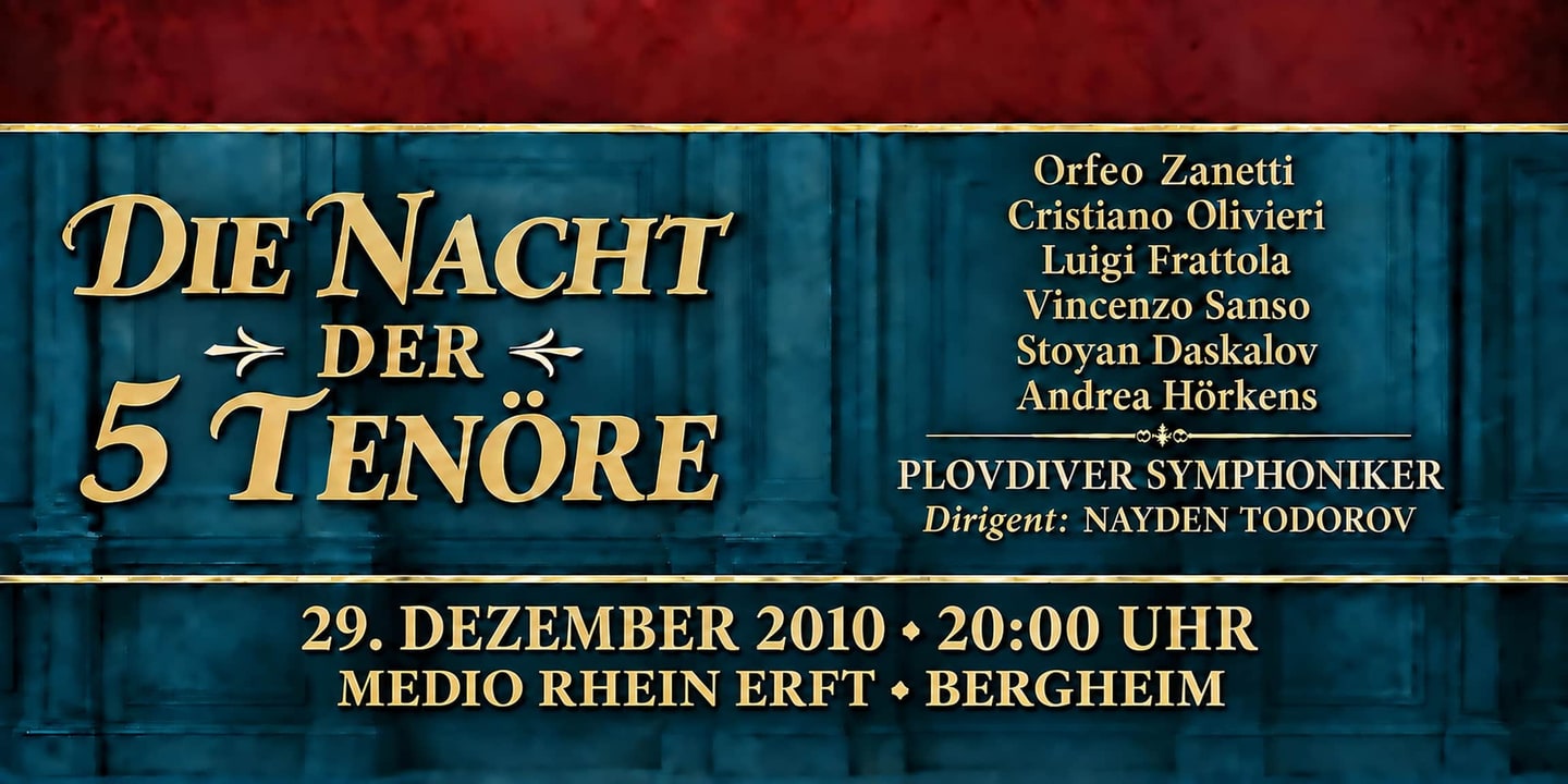 Event banner: Die Nacht der 5 Tenöre (29.12.2010)