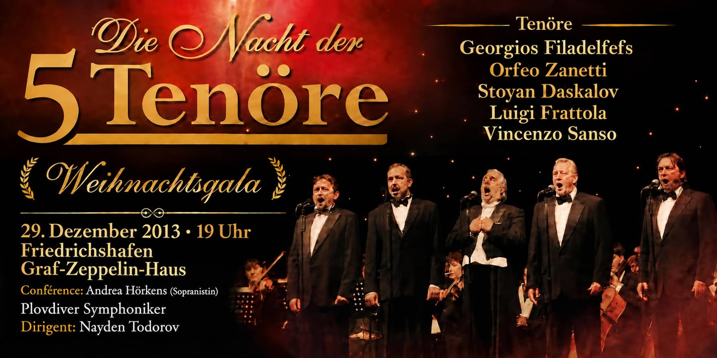 Event banner: Die Nacht der 5 Tenöre (29.12.2013)