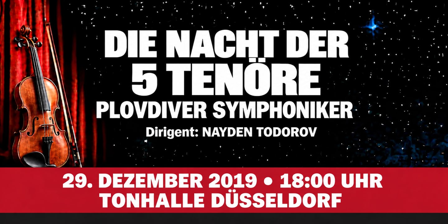 Event banner: Die Nacht der 5 Tenöre (29.12.2019)
