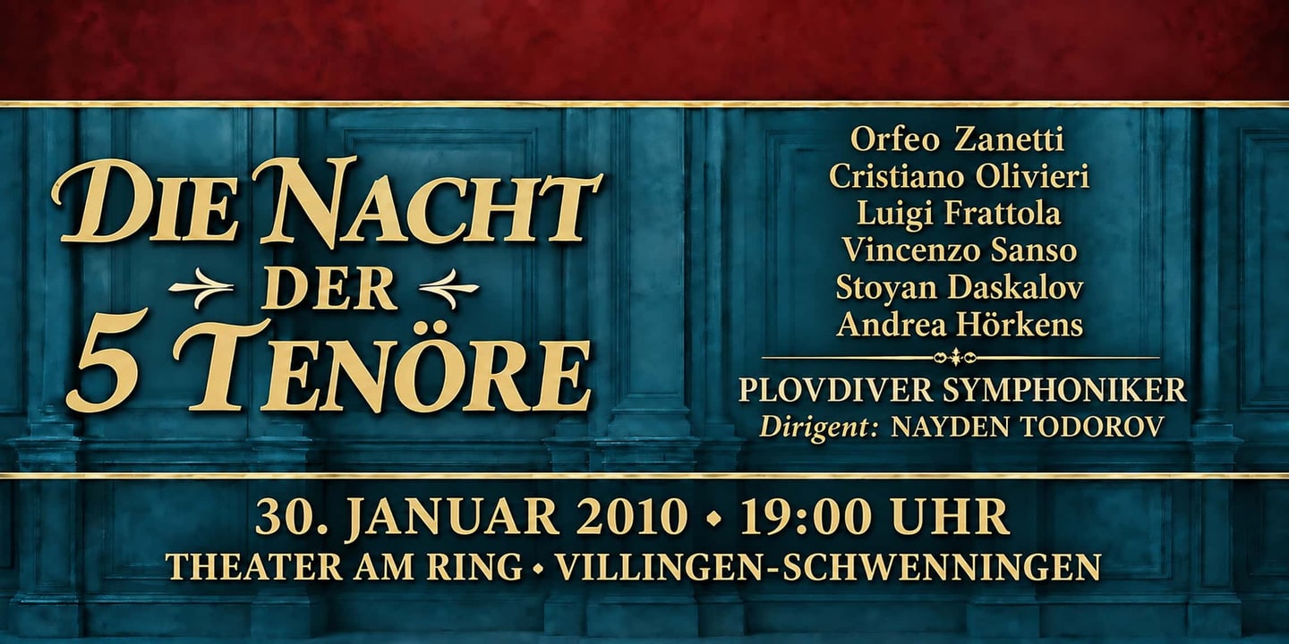 Event banner: Die Nacht der 5 Tenöre (30.01.2010)