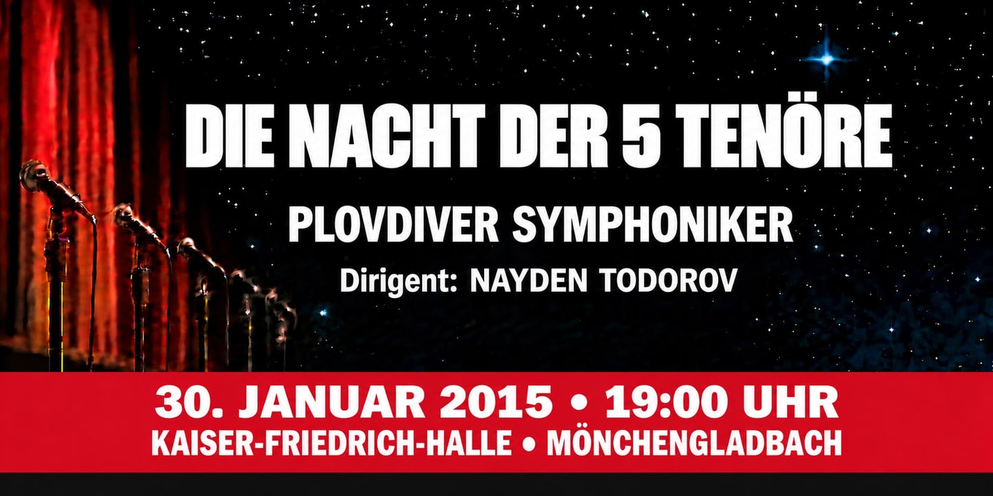 Event banner: Die Nacht der 5 Tenöre (30.01.2015)