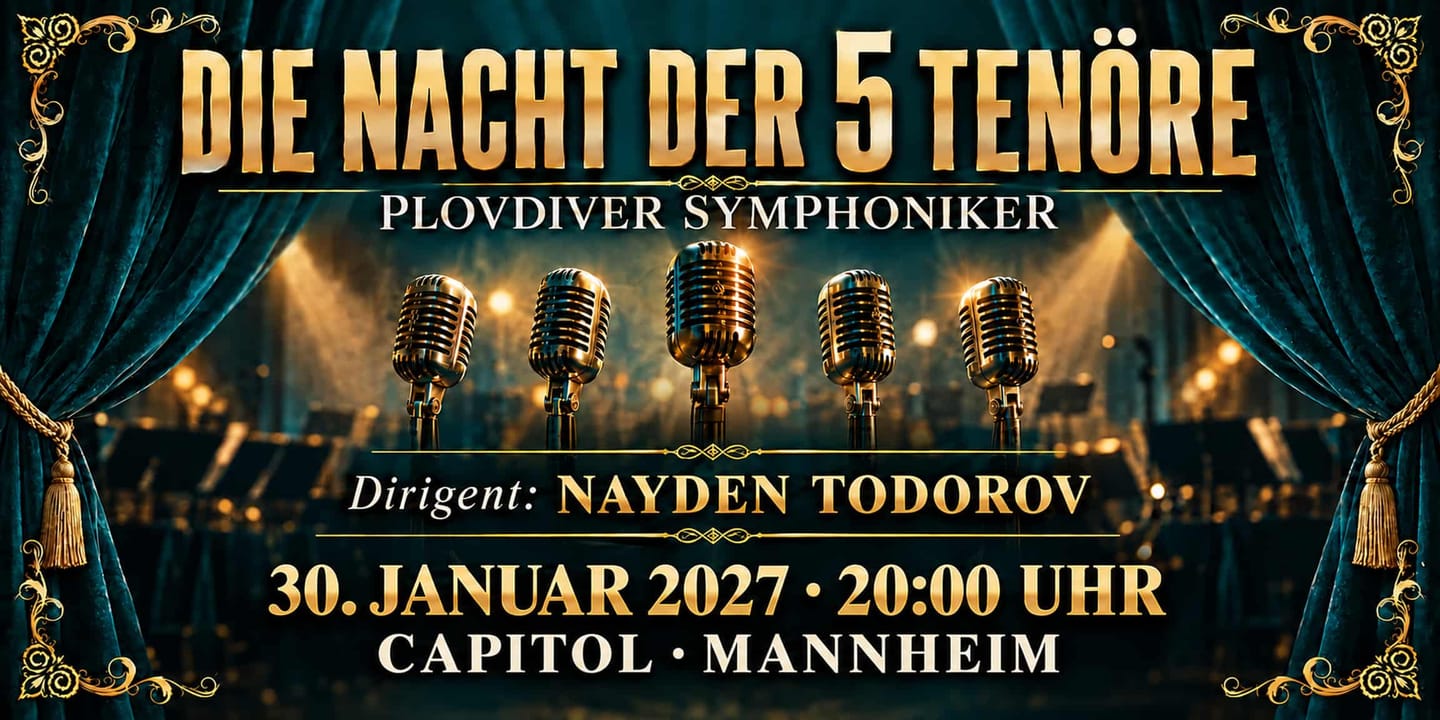 Event banner: Die Nacht der 5 Tenöre (30.01.2027)