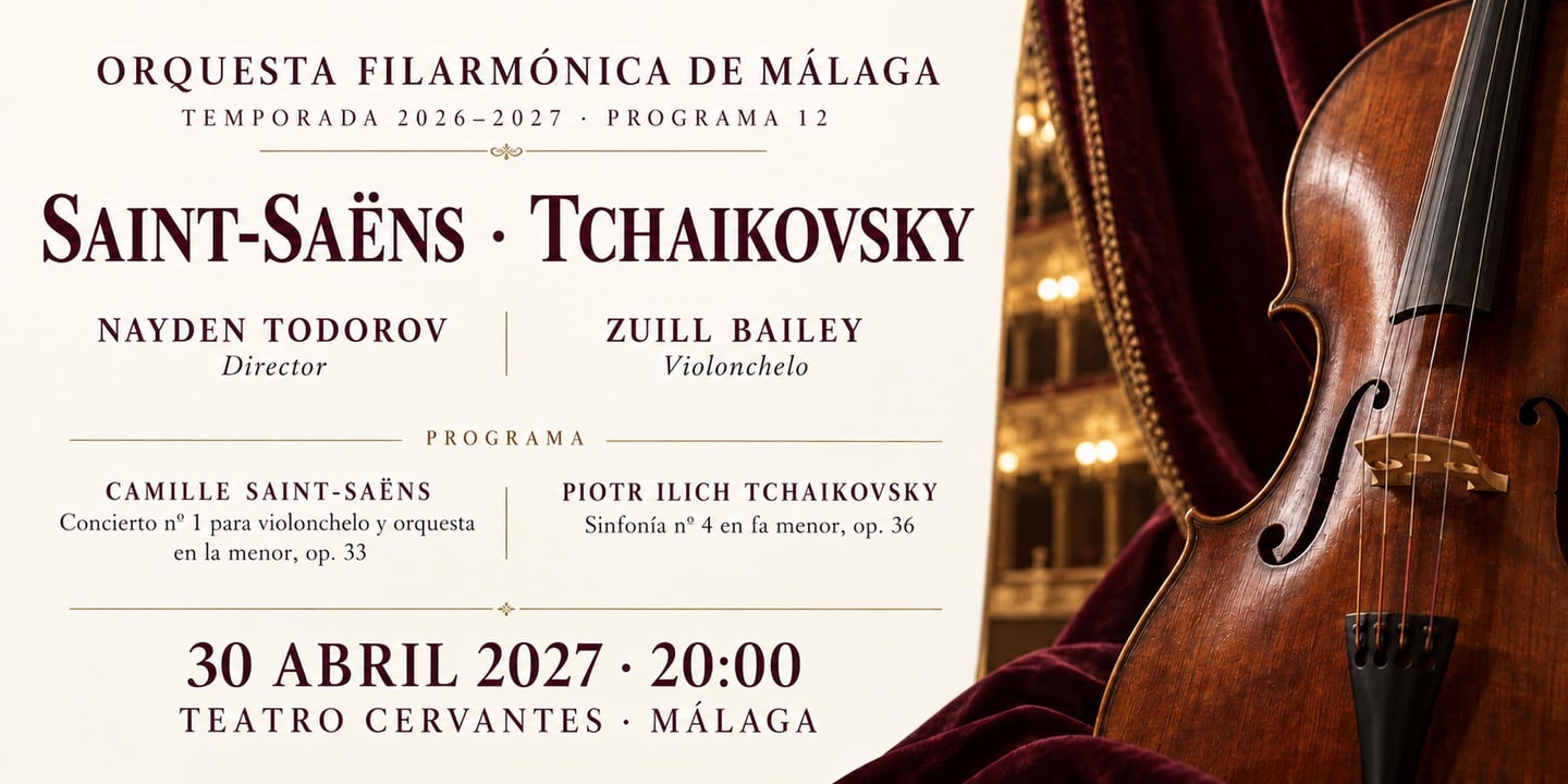 Event banner: Programa 12 — Orquesta Filarmónica de Málaga (30.04.2027)