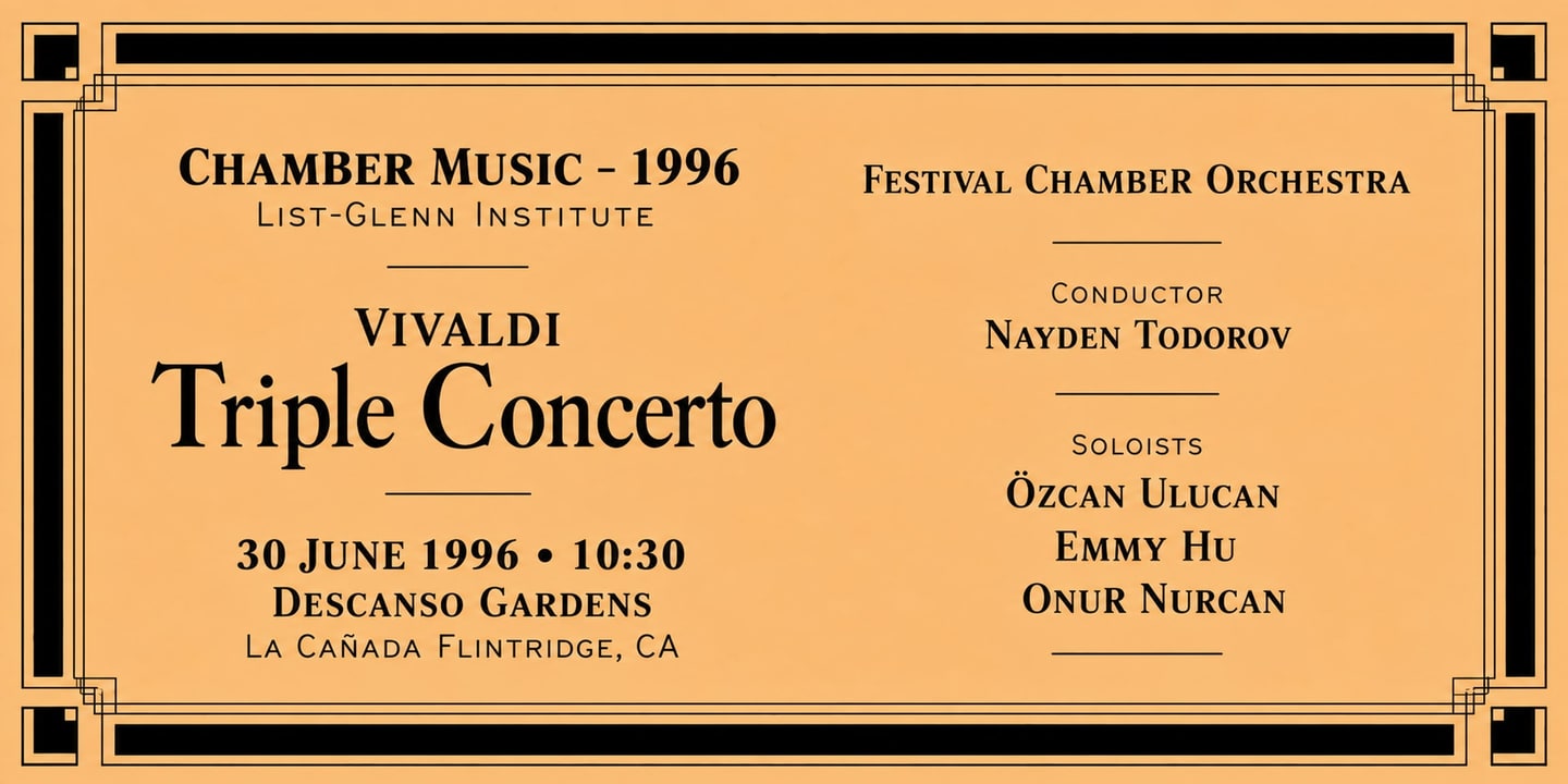 Event banner: Concert with Festival Chamber Orchestra (30.06.1996)