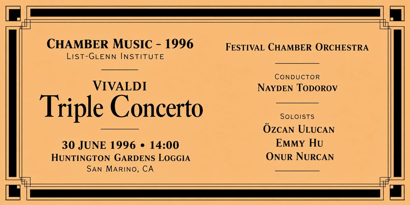 Event banner: Concert with Festival Chamber Orchestra (30.06.1996)