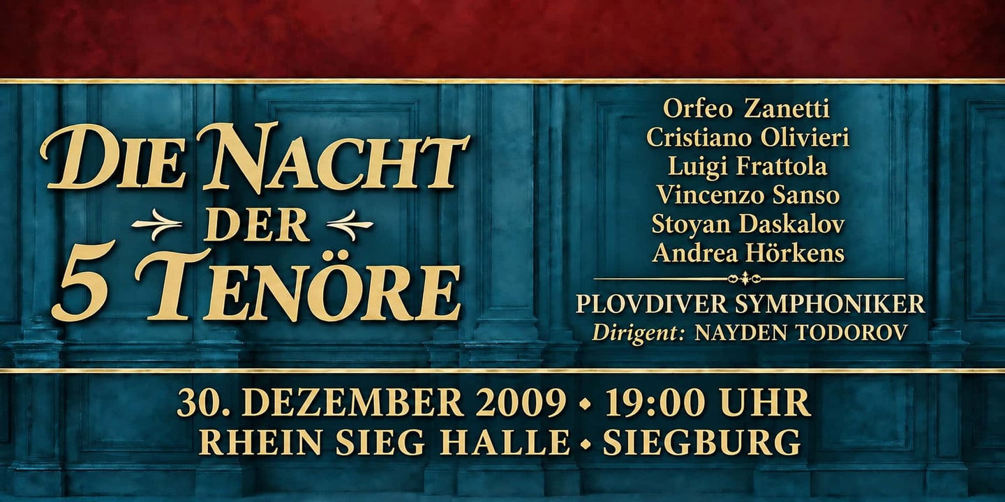 Event banner: Die Nacht der 5 Tenöre (30.12.2009)