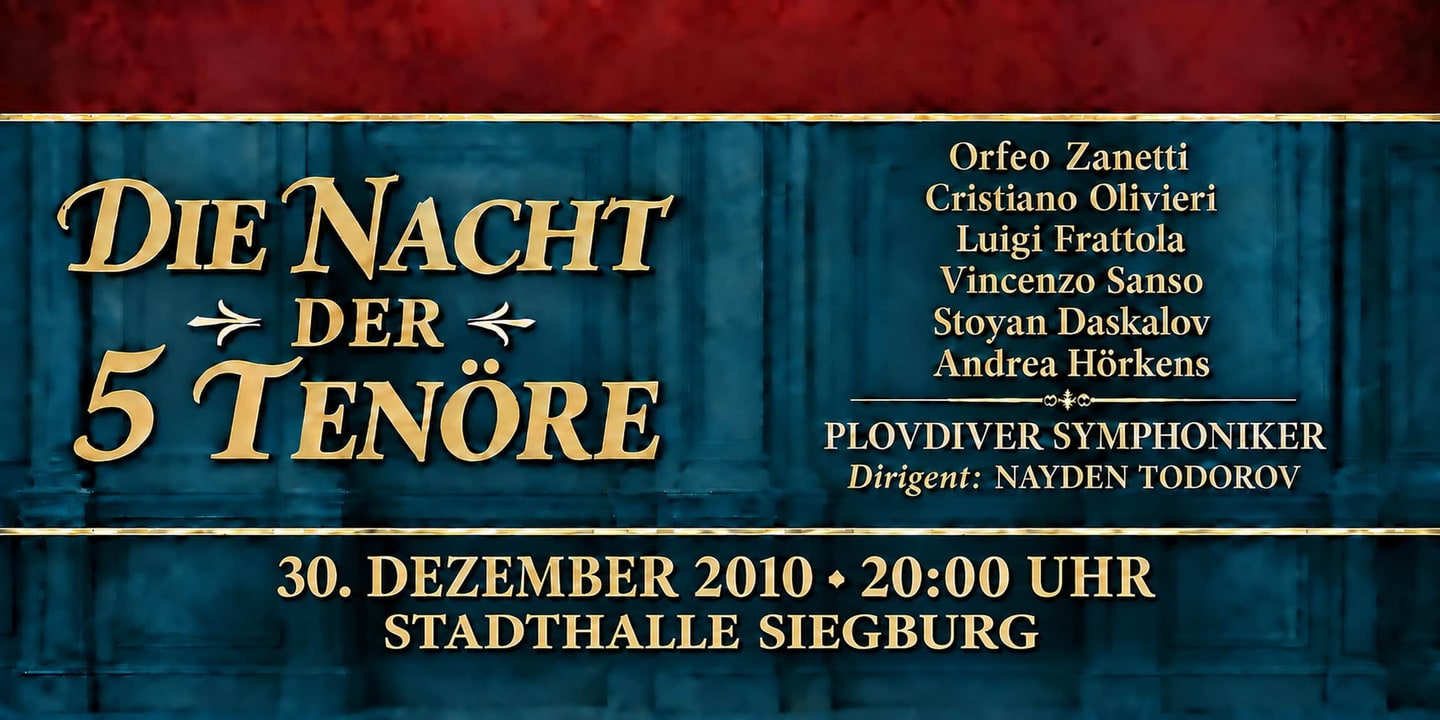 Event banner: Die Nacht der 5 Tenöre (30.12.2010)