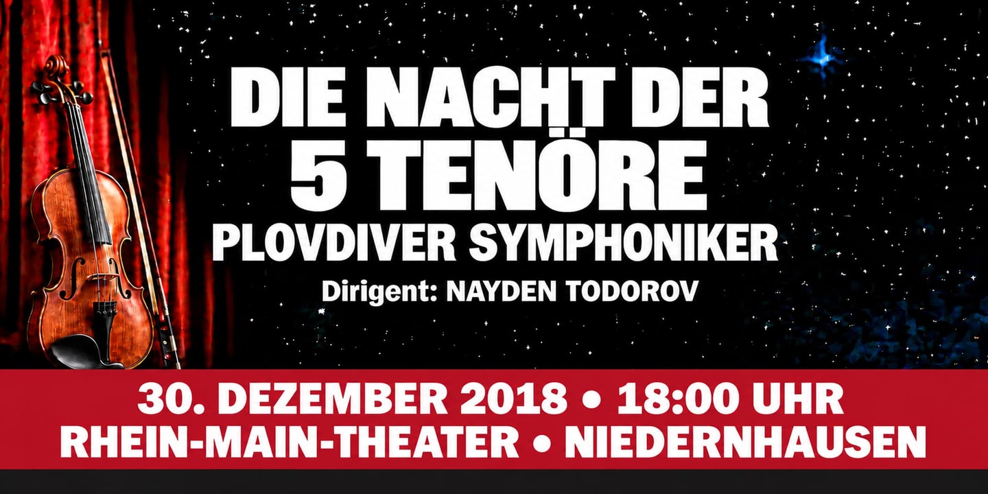 Event banner: Die Nacht der 5 Tenöre (30.12.2018)